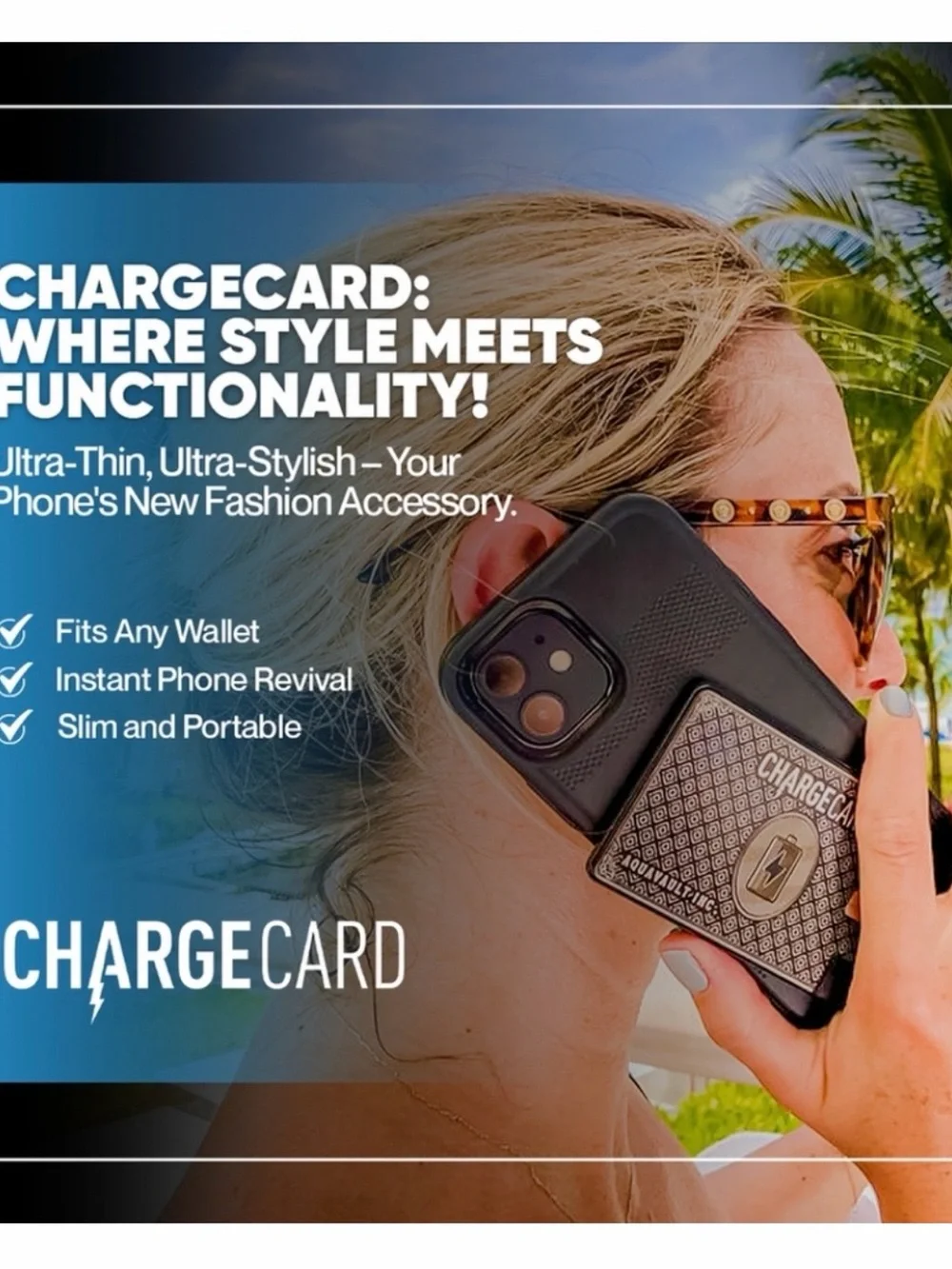 Aquavault Inc ChargeCard Wireless Magnetic Portable Charger NIB